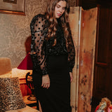 MAGIC BLACK POLKADOTS BLOUSE