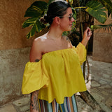 HOLA YELLOW OFF SHOULDER TOP