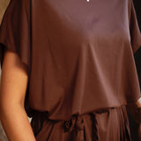 EL BOUDRIA CHOCO BROWN BRAID DRESS