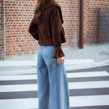 AVALON BROWN RUFFLE BLOUSE