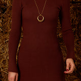 NAOMI BROWN RIBBED DRESS