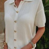 PLAYA DEL CARMEN ECRU CROCHET BLOUSE
