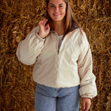 TRUDY BROWN/BEIGE REVERSIBLE PUFFER JACKET