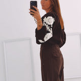 MILENA BROWN FLOWER BLOUSE