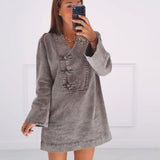GINA BROWN DENIM DRESS