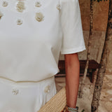 BAILANDO WHITE FLOWER BLOUSE
