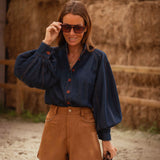 ZADIE CAMEL SUEDE STUDS SHORT