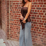 MOSS BROWN BANDEAU TOP