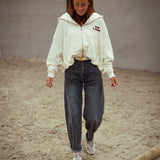 RIVE GAUCHE ECRU ZIP CARDIGAN