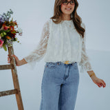 ARIANA ECRU LACE BLOUSE