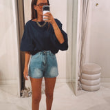 AMARIS DARK BLUE BLOUSE