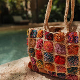 COLOR SPLASH RAFFIA BAG