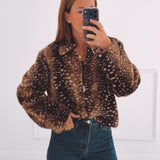 BAMBI BROWN FAUX FUR JACKET
