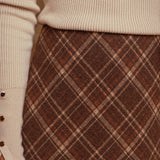 MAPELLA BROWN CHECKERED SKIRT