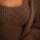 THEA TAUPE TOP AND CARDIGAN SET