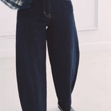 DARK BLUE BALLOON JEANS 9298