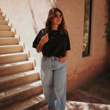 SOLSTICE BLACK CROPPED T-SHIRT