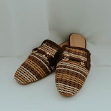BROWN RAFFIA LOAFERS