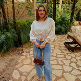 ZORAIDA ECRU LACE BLOUSE
