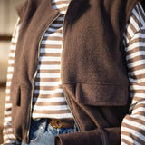 MARIGOLD BROWN SLEEVELESS JACKET