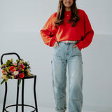 AZALEA CORAL RED SWEATER
