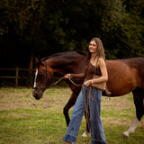 AUBURN BROWN LACE ONE SHOULDER TOP