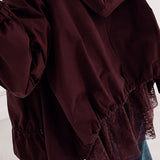 IRINA BORDEAUX LACE ZIP JACKET