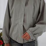 BRITT GREY LEATHER JACKET