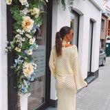 ALMUDENA YELLOW CROCHET TWO-PIECE SET