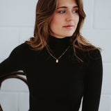 SUSANNA BLACK LONGSLEEVE TURTLENECK SHIRT