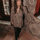 FEEL THE VIBE TAUPE BLAZER DRESS