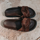 NOELIA BROWN SUEDE SLIPPERS