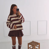 MARILOU BORDEAUX LEATHER SKIRT
