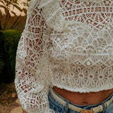 AMIGA WHITE CROCHET BLOUSE