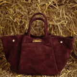 CLARABELLE BURGUNDY SUEDE BAG