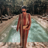 MODO PLAYA MULTICOLOR CROCHET DRESS