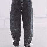 DARK GREY BARREL JEANS 668-G