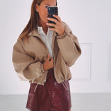 MAVIS BEIGE ZIP JACKET