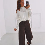 ESTER ECRU CUT-OUT PULLOVER