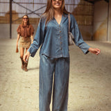 TEMPE BLUE DENIM TWO-PIECE SET