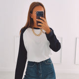 ELOWEN DARK BLUE/WHITE LONGSLEEVE SHIRT