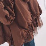 IRINA BROWN LACE ZIP JACKET