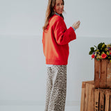 LEOPARD WIDE LEG JEANS 9152