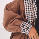 LISE BROWN CHECKERED JACKET