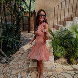 SUN LOVER PEACH ONE SHOULDER DRESS
