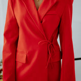 PRE-ORDER SHARON RED WRAP BLAZER