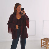 JOLENE BURGUNDY FRINGE BLAZER