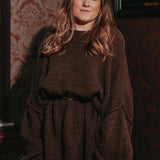 SNUGGLE SEASON BROWN KNITTED DRESS