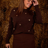 AUTUMNHEART BROWN KNIT SWEATER