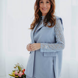 SELENA BABY BLUE SLEEVELESS BLAZER